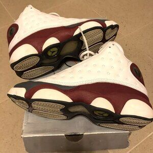 Jordan 13 Xlll Retro Flint Grey Toe White Laces Burgundy & White 2005’s Size 5